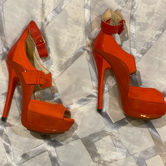 Jimmy Choo Shoes - AUTHENTIC Jimmy Choo orange heels NWT. Purchased in London